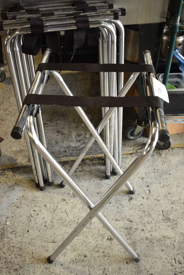 4 Chrome Finish Serving Tray Stands. 18x2x36. 4 Times Your Bid!
