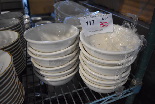30 White Ceramic Bowls. 5.5x5.5x2. 30 Times Your Bid!