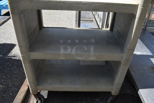Rubbermaid Tan Poly 3 Tier Cart w/ Push Handles on Commercial Casters. 31x18x37.5 - Image 2 of 4