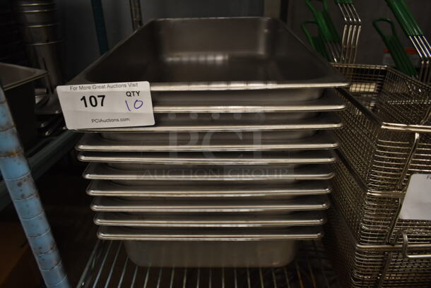 10 Stainless Steel Full Size Drop In Bins. 1/1x4. 10 Times Your Bid! - Image 1 of 3