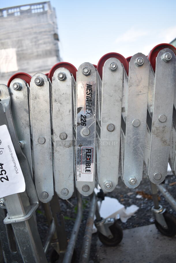 Nestaflex 226 Metal Roller Expandable Conveyor Belt on Commercial Casters.  - Image 6 of 6