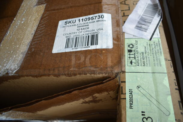 BRAND NEW SCRATCH AND DENT! Box of 12 11095730 36" Flexible Floor Sink Brush. May Be Missing Pieces.  - Image 3 of 3