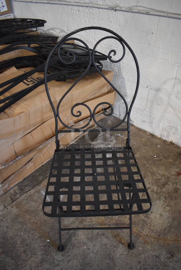 PALLET LOT OF 28 BRAND NEW! Black Metal Mesh Patio Chairs. 15.5x19x35. 28 Times Your Bid! - Image 4 of 5