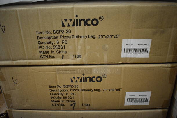 24 BRAND NEW IN BOX! Winware Model BGPZ-20 Red Insulated Pizza Delivery Hot Food Bags. 20x20x5. 24 Times Your Bid! - Image 4 of 4