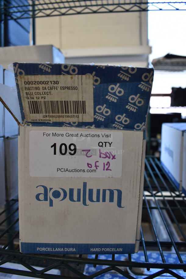 2 Boxes of 12 BRAND NEW Apulum White Ceramic Saucers. 4.5x4.5x1. 2 Times Your Bid! - Image 5 of 5