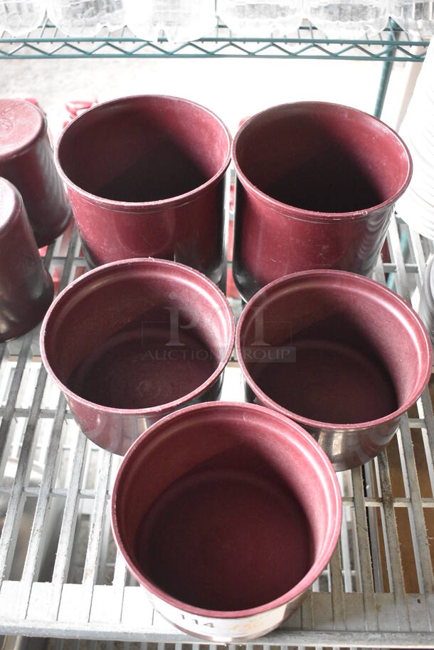 ALL ONE MONEY! Lot of 5 Maroon Poly Bins! 6.5x6.5x4, 6.5x6.5x7 - Image 4 of 4