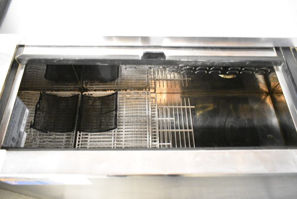 Turbo Air TBC-65SB Metal Commercial Back Bar Bottle Cooler w/ 2 Sliding Lids on Commercial Casters. 115 Volts, 1 Phase. Tested and Powers On But Does Not Get Cold - Image 4 of 6