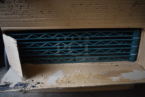 ALL ONE MONEY! Lot of 8 BRAND NEW IN BOX! Metro Green Finish Wire Shelves. 30x24x1.5 - Image 1 of 3