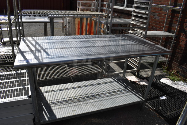 Stainless Steel Table w/ Metal Under Shelf. 60x30x35.5