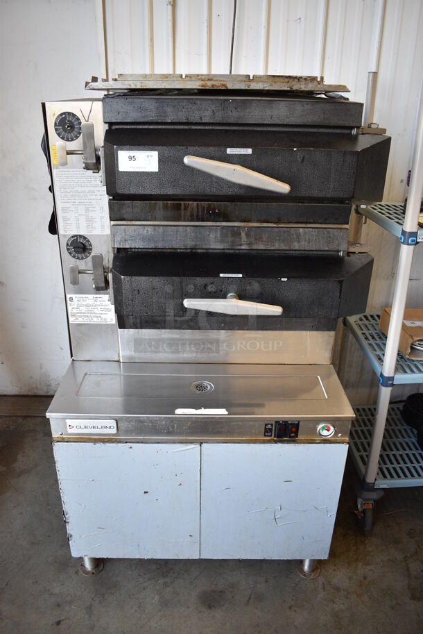 2019 Cleveland PGM3002 Stainless Steel Commercial Floor Style Natural Gas Powered 2 Deck Pressure Steam Cabinet. 36x36x64 - Image 1 of 7
