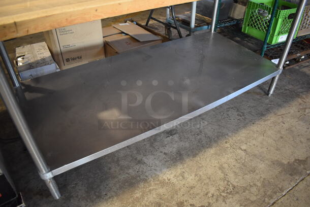 Butcher Block Table w/ Metal Under Shelf. 72x36x36 - Image 3 of 4