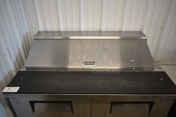 2012 True TSSU-48-12 Stainless Steel Commercial Sandwich Salad Prep Table Bain Marie Mega Top on Commercial Casters. 115 Volts, 1 Phase. Tested and Powers On But Does Not Get Cold - Image 2 of 7
