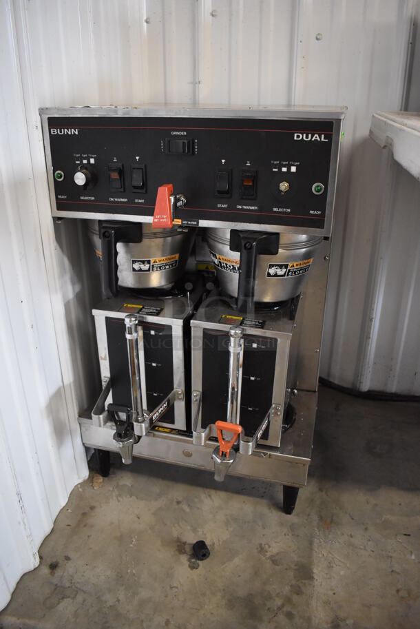 Bunn DUAL D Stainless Steel Commercial Countertop Coffee Machine w/ Hot Water Dispenser, 2 Metal Brew Baskets and Metal Satellite Servers. 120/240 Volts, 1 Phase. 18x24x29.5 - Image 2 of 5