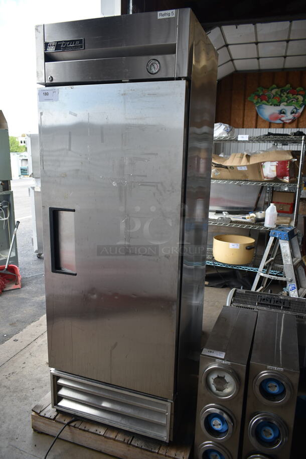 True T-19 Stainless Steel Commercial Single Door Reach In Cooler w/ Poly Coated Racks and Commercial Casters. 115 Volts, 1 Phase. Tested and Powers On But Does Not Get Cold - Image 2 of 8