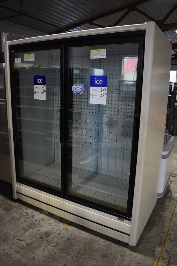 Zero Zone Model RHVZC30IM Metal Commercial 2 Door Reach In Cooler Merchandiser w/ Racks. 115/208-230 Volts, 1 Phase. 66x38x80 - Image 1 of 5