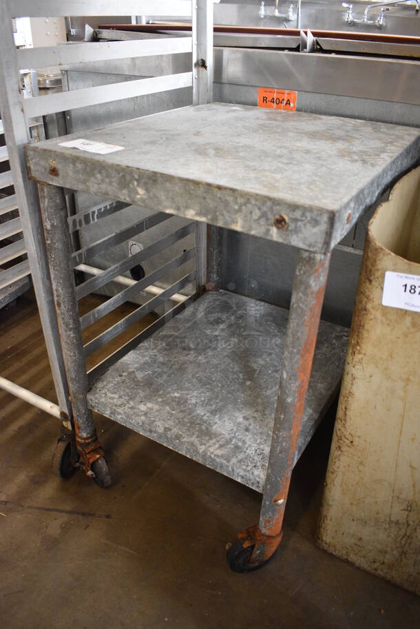 Metal Table w/ Under Shelf on Commercial Casters. 20x24x30 - Image 2 of 3