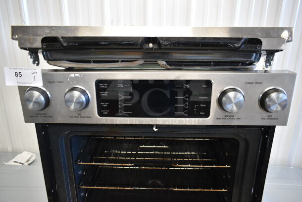 JennAir Maytag JJW9830DDP Stainless Steel Commercial Electric Powered Double Stack Oven. Door Needs To Be Attached. 120/208-240 Volts.  - Image 3 of 7