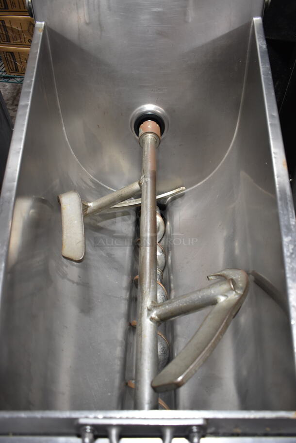 Hobart MG2032 Metal Commercial Floor Style Electric Powered Meat Mixer Grinder w/ Foot Pedal on Commercial Casters. 208 Volts, 3 Phase. Tested and Working! - Image 5 of 7