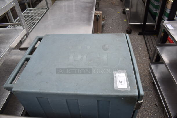 Cambro Blue Poly Insulated 2 Half Size Door Portable Cabinet on Commercial Casters. 25x32x42 - Image 4 of 8