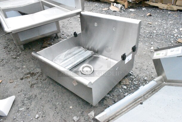 BRAND NEW SCRATCH AND DENT! Steelton 522MS2124 21" x 24" x 8" 18-Gauge 430 Stainless Steel Standing Mop Sink.  - Image 4 of 7