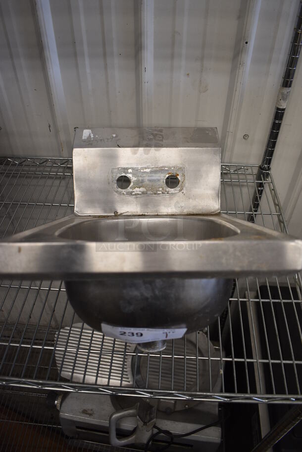 Stainless Steel Single Bay Wall Mount Sink. 12x18x15 - Image 1 of 4