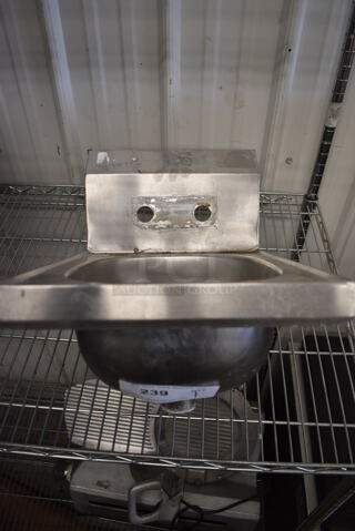 Stainless Steel Single Bay Wall Mount Sink. 12x18x15