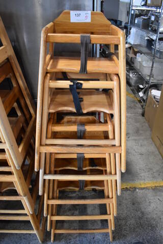 5 Wooden High Chairs. 20x20x29. 5 Times Your Bid!