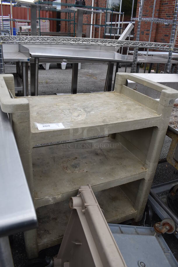 Tan Poly 3 Tier Cart w/ Push Handles on Commercial Casters. 31x17x37 - Image 3 of 4