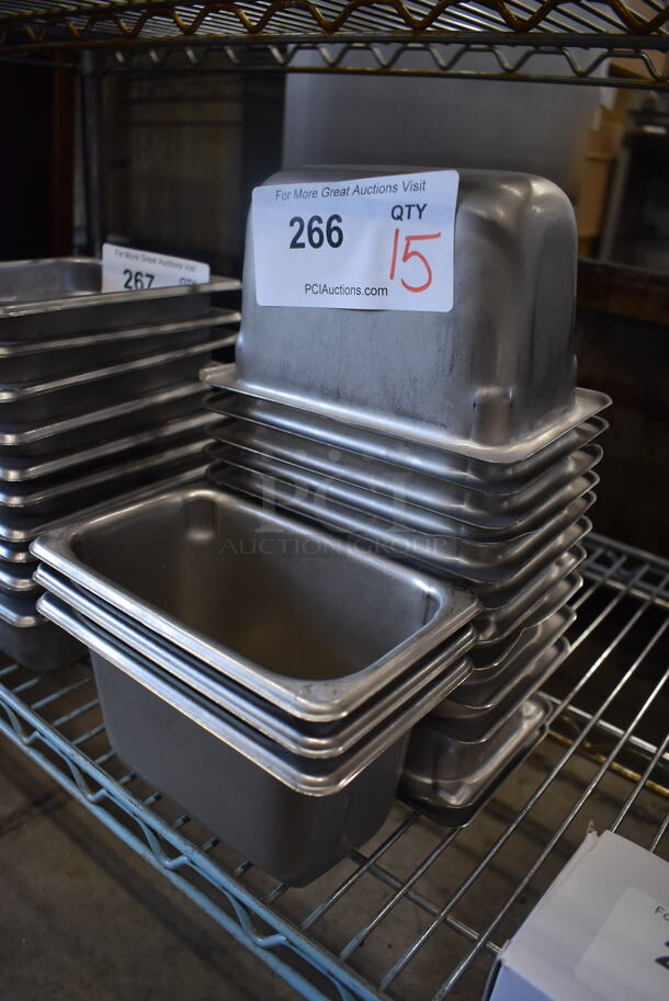 15 Stainless Steel 1/9 Size Drop In Bins. 1/9x4. 15 Times Your Bid! - Image 2 of 3