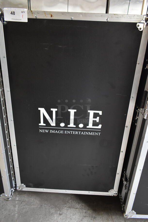 New Image Entertainment NIE Black Metal Hard Case on Commercial Casters. - Image 2 of 4