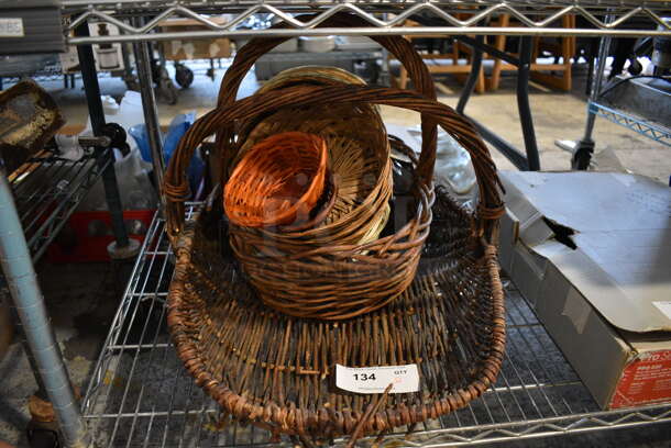 ALL ONE MONEY! Tier Lot of 8 Various Baskets. Includes 18x24x13