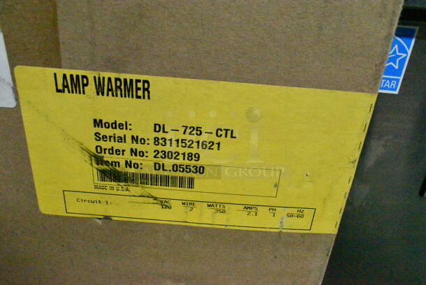3 BRAND NEW IN BOX! Hatco DL-725-RTN 69 1/2" Ceiling Mount Heat Lamp w/ Retractable Cord - Lower Switch, Bold Black. 120 Volts, 1 Phase. 3 Times Your Bid!  - Image 4 of 5