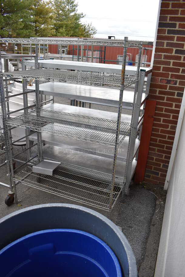 Metro Chrome Finish 4 Tier Shelving Unit. BUYER MUST DISMANTLE. PCI CANNOT DISMANTLE FOR SHIPPING. PLEASE CONSIDER FREIGHT CHARGES. 48x24x74 - Image 3 of 3