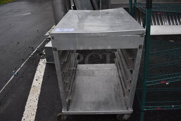 Metal Commercial Pan Transport Rack on Commercial Casters. 21x27x30