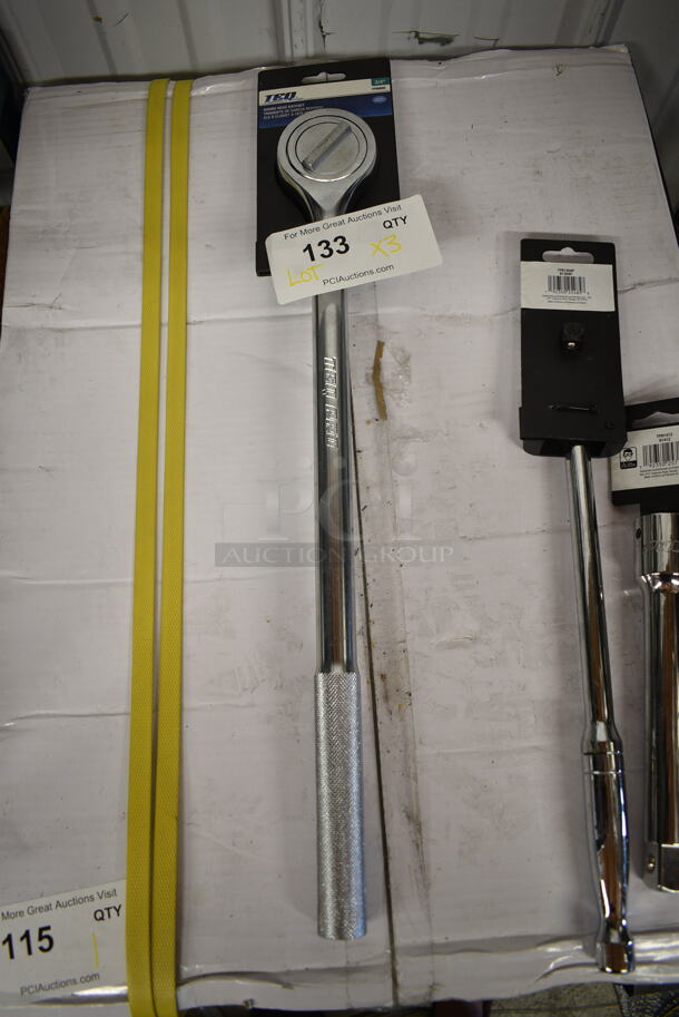 3 BRAND NEW! TEQ Items; 8" Extension, Ratchet, Round Head Ratchet. 3 Times Your Bid! - Image 7 of 9
