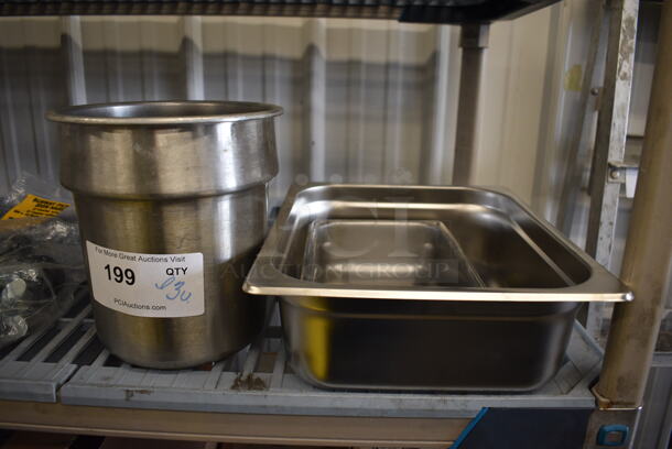 ALL ONE MONEY! Lot of 3 Metal Bins; Cylindrical, Half Size and Fourth Size!