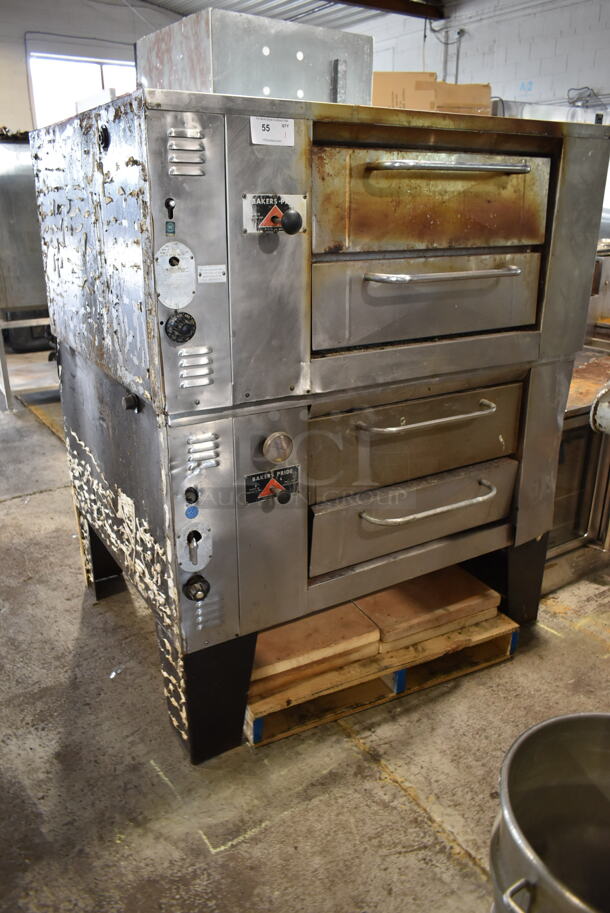 2 Bakers Pride Stainless Steel Commercial Natural Gas Powered Single Deck Pizza Ovens. 2 Times Your Bid! - Image 1 of 9