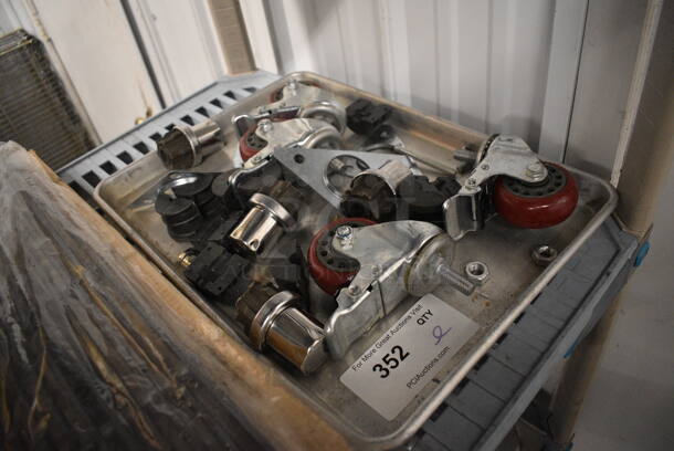 ALL ONE MONEY! Lot of 4 Commercial Casters on Metal Tray! - Image 2 of 3