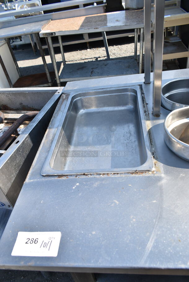 Stainless Steel Commercial Natural Gas Powered Steam Table w/ 2 Tier Over Shelf and Under Shelf.  - Image 5 of 10