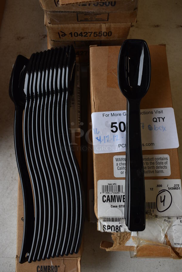 ALL ONE MONEY! Lot of 7 BRAND NEW IN BOX! Cambro Black Poly Spoons - Image 2 of 3
