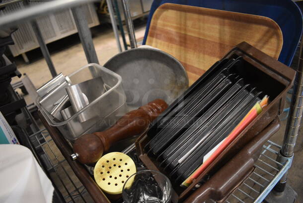 ALL ONE MONEY! Lot of Various Items Including Trays and Seasoning Shaker In Brown Bus Bin! - Image 3 of 4
