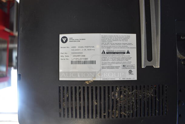 Vizio Model VU42L FHDTV10A 42" Television. 100-240 Volts, 1 Phase. Buyer Must Pick Up - We Will Not Ship This Item. Tested and Powers On But Screen Stays Black - Image 5 of 6