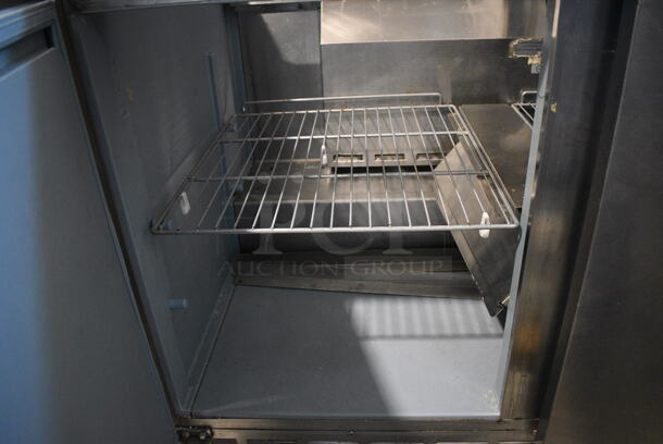 Delfield Stainless Steel Commercial Sandwich Salad Prep Table Bain Marie Mega Top on Commercial Casters. 72x35x45. Tested and Working! - Image 8 of 8