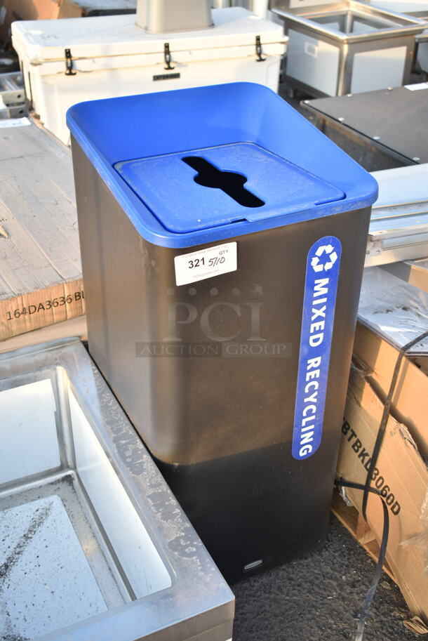 Rubbermaid Sustain 2078980 23 Gallon Black Single Stream Mixed Recycling Indoor Square Recycling Container - Image 3 of 6