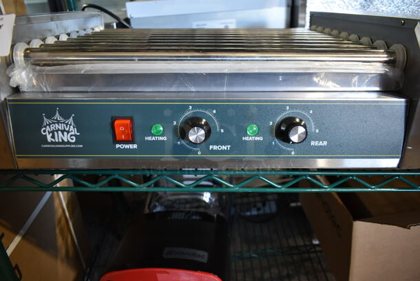 BRAND NEW SCRATCH AND DENT! 2022 Carnival King 382HDRG24 Stainless Steel Commercial Countertop Hot Dog Roller. 120 Volts, 1 Phase. Tested and Working! - Image 3 of 6