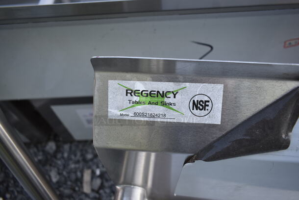 BRAND NEW SCRATCH AND DENT! Regency 600S21824218 Stainless Steel Commercial 2 Bay Sink w/ Dual Drain Boards. No Legs. Bays 18x24. Drain Boards 16.5x26  - Image 5 of 5