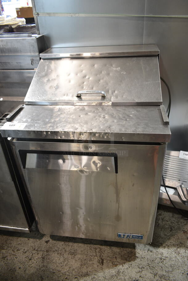 Turbo Air MST-28 Stainless Steel Commercial Sandwich Salad Prep Table Bain Marie Mega Top on Commercial Casters. 115 Volts, 1 Phase. Tested and Powers On But Does Not Get Cold
 - Image 1 of 6