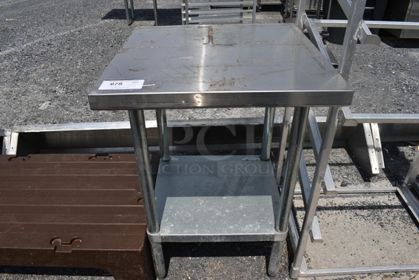 Stainless Steel Table w/ Metal Under Shelf. 24x24x34