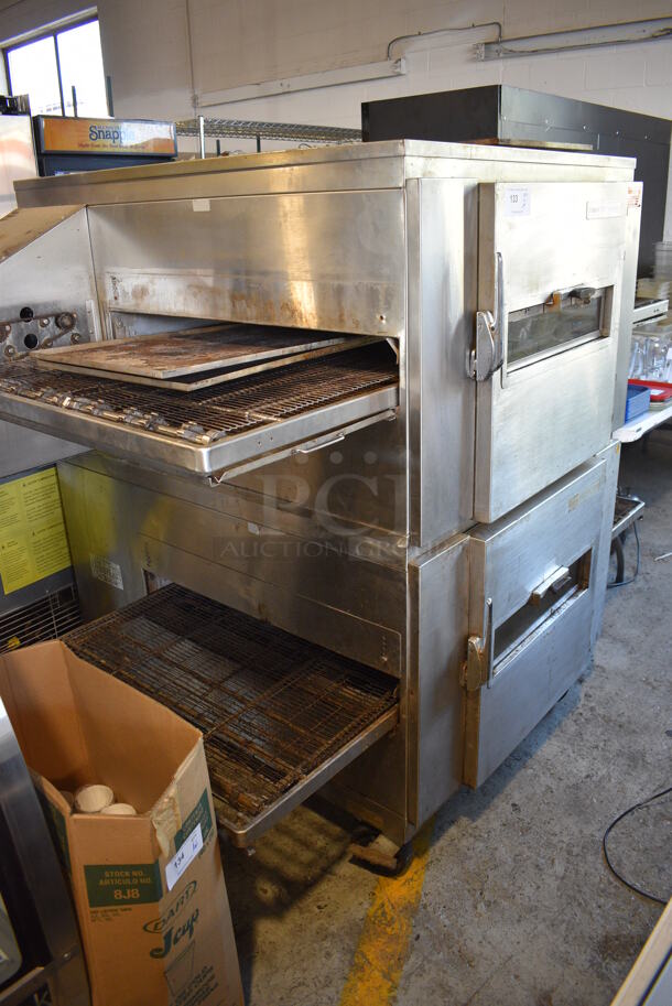 2 Lincoln Impinger Model 1240 Stainless Steel Commercial Natural Gas Powered Conveyor Pizza Oven on Commercial Casters. 120,000 BTU. 78x53x64.5. 2 Times Your Bid! - Image 4 of 9