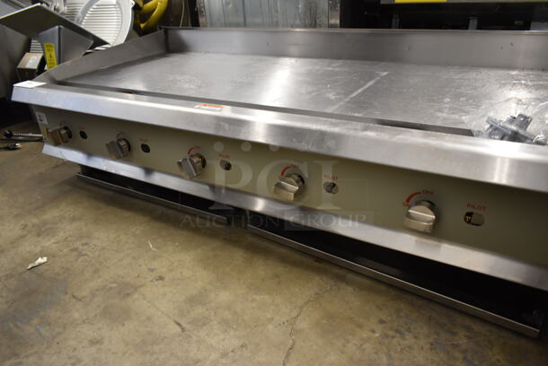 BRAND NEW SCRATCH AND DENT! 2023 Cooking Performance Group CPG 351GMCPG60NL Stainless Steel Commercial Countertop Natural Gas Powered Flat Top Griddle. 150,000 BTU.  - Image 4 of 5